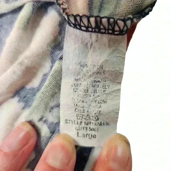 Lemon Tree Multicolored Striped Long Sleeves Floral Body Top Size L *See Descrip - Picture 4 of 14